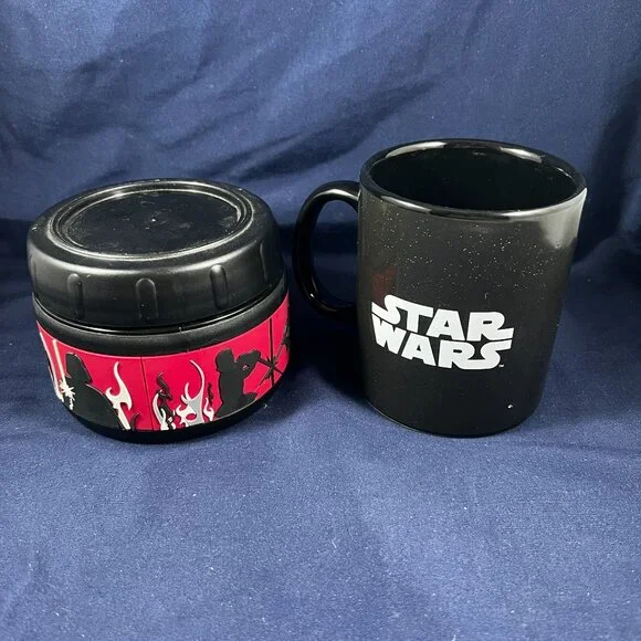 Star Wars Coffee Mug & Thermos Set - Darth Vader Design - Durable Plastic & Cera - Picture 2 of 3